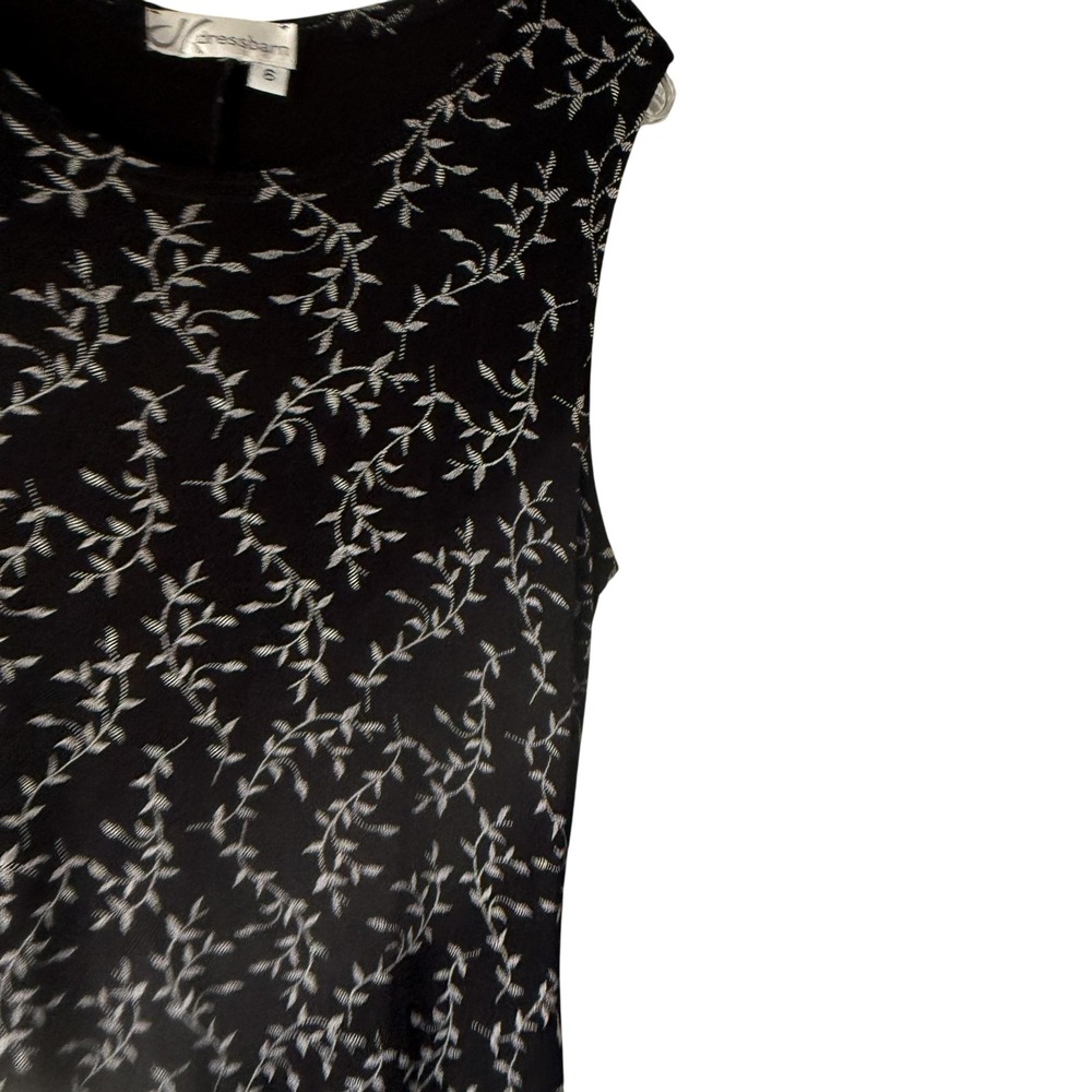 Dressbarn Dress Vintage Y2k 6 Black Floral Sleeveless Maxi Tank Cottage‎